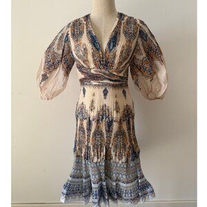 Zimmermann Printed Plissé-Organza Mini Dress